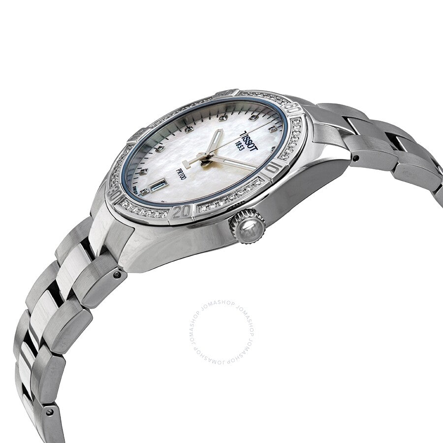 Tissot PR 100 Mother of Pearl Diamond Dial Ladies Watch T101.910.61.116.00 - The Watches Men & Co #2