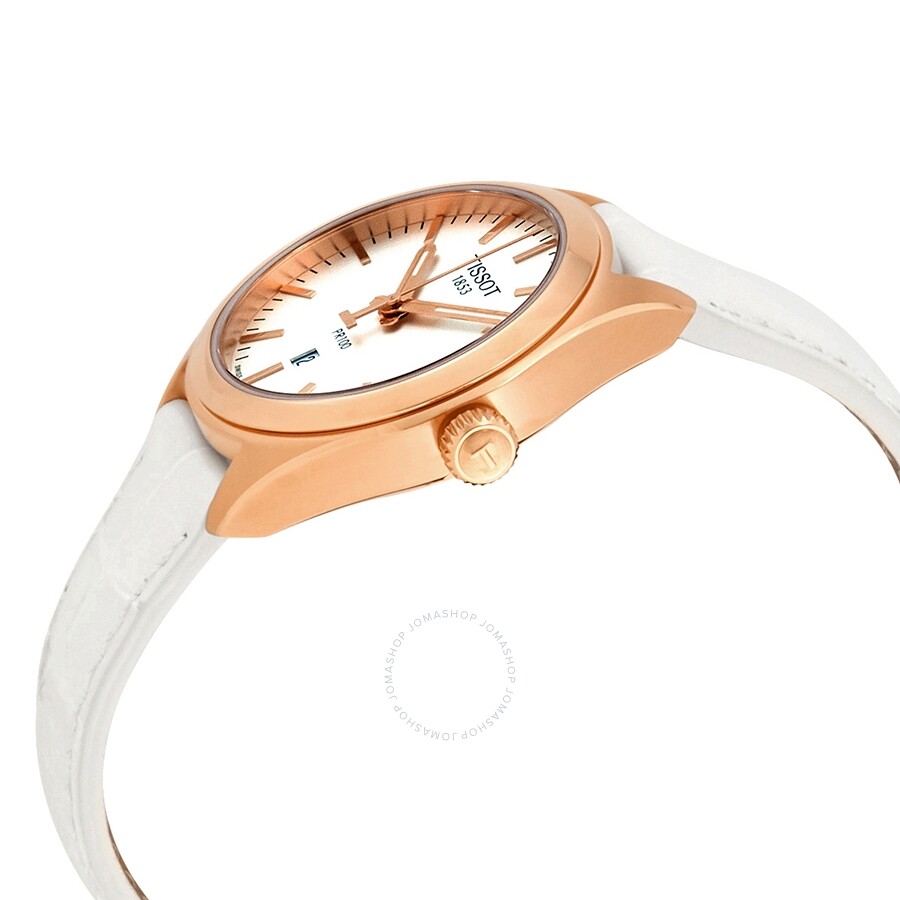 Tissot PR 100 Silver Dial Ladies Leather Watch T101.210.36.031.01 - The Watches Men & Co #2