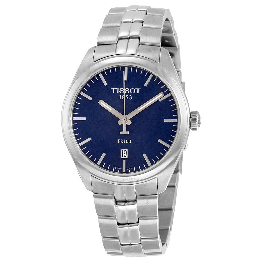 Tissot PR100 Blue Dial Stainless Steel Men's Watch T1014101104100 - The Watches Men & Co