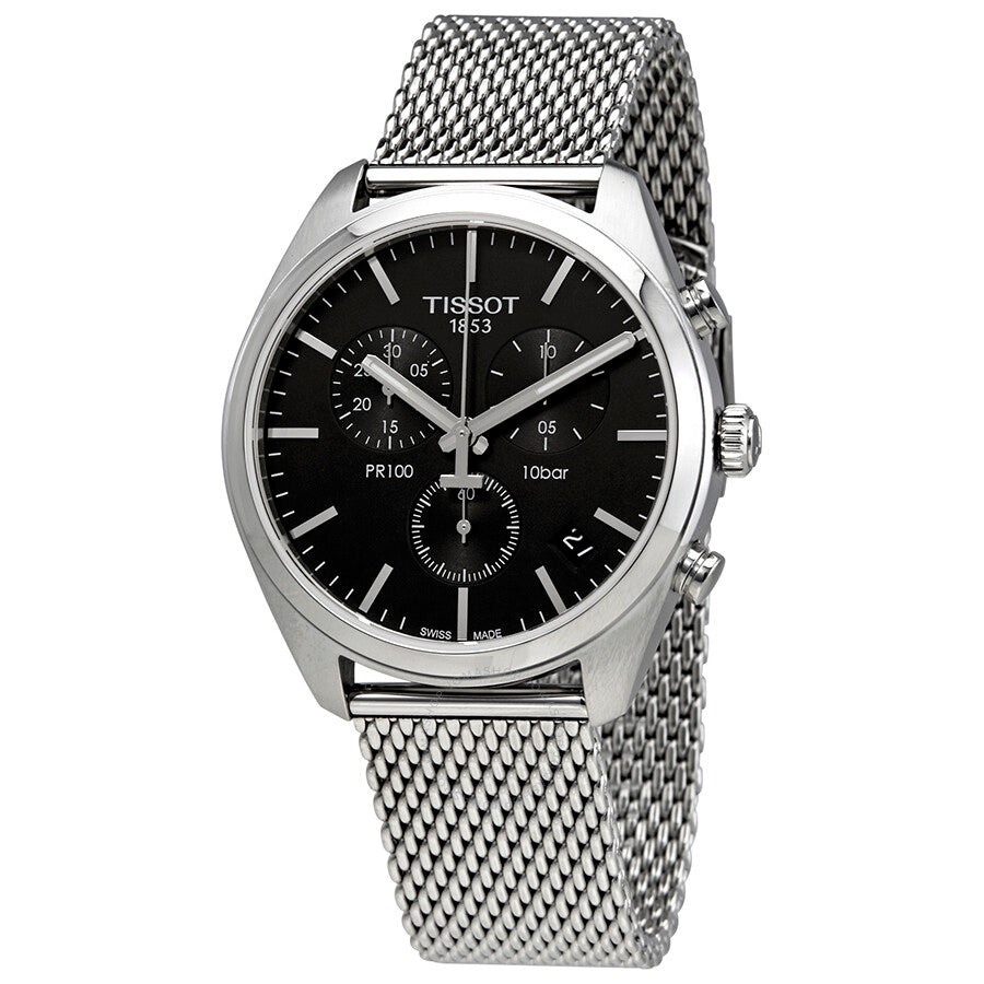 Tissot PR100 Chronograph Black Dial Watch T101.417.11.051.01 - The Watches Men & Co