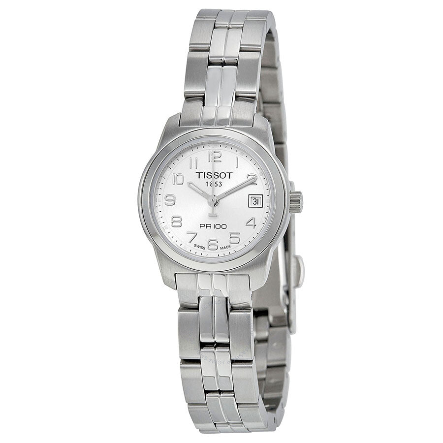 Tissot PR100 Silver DIal Stainless Steel Ladies Watch T0492101103200 - The Watches Men & Co