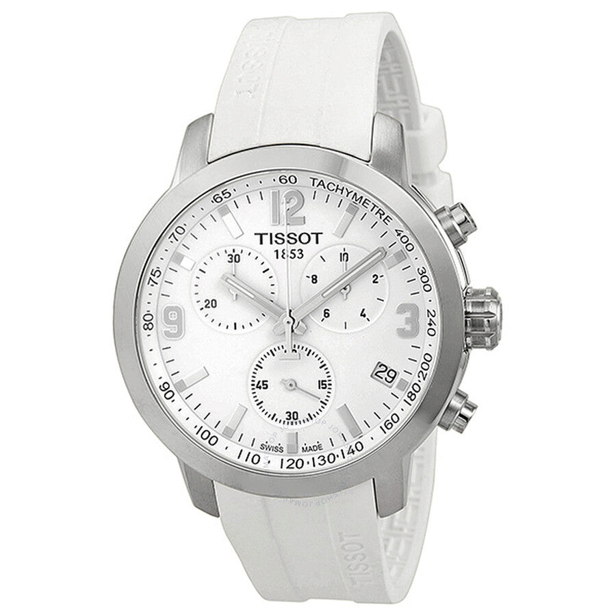 Tissot PRC 200 Chronograph White Dial Men's Watch T0554171701700 - The Watches Men & Co