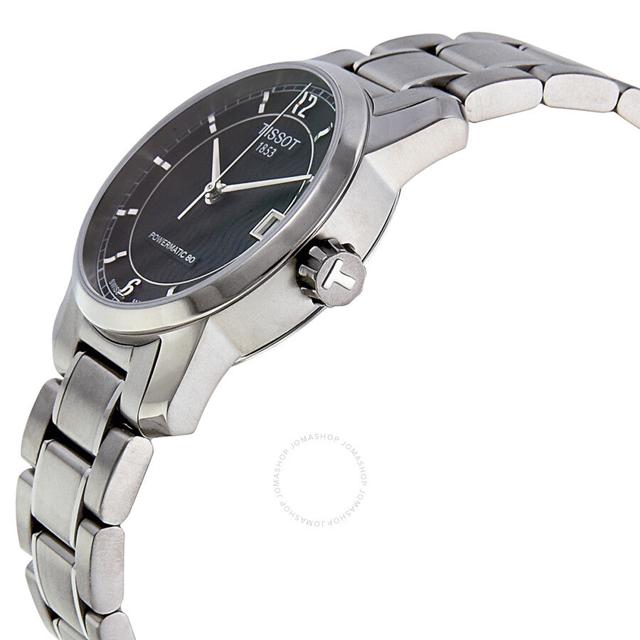 Tissot T-Classic Automatic Black Dial Titanium Ladies Watch T0872074405700 - The Watches Men & Co #2