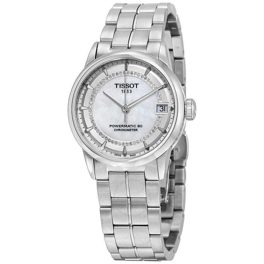 Tissot T-Classic Automatic Mother of Pearl Dial Diamond Ladies Watch T086.208.11.116.00 - The Watches Men & Co