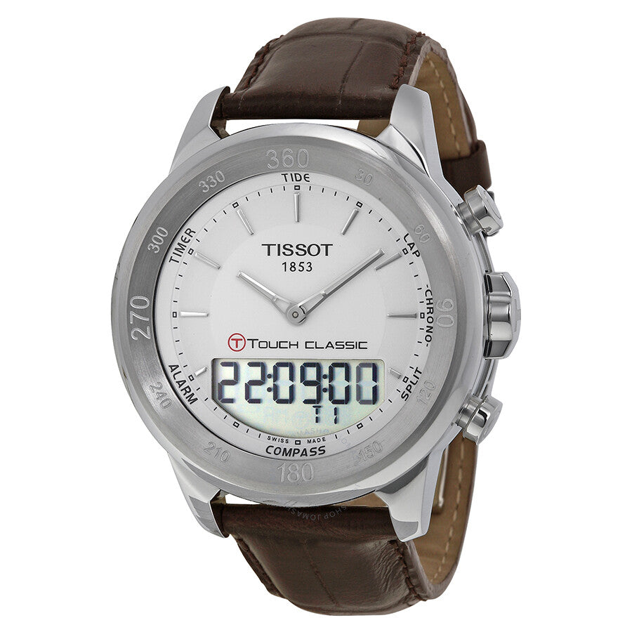 Tissot T-Touch Classic Touch Silver Dial Brown Leather Men's Watch T0834201601100 - Watches of America
