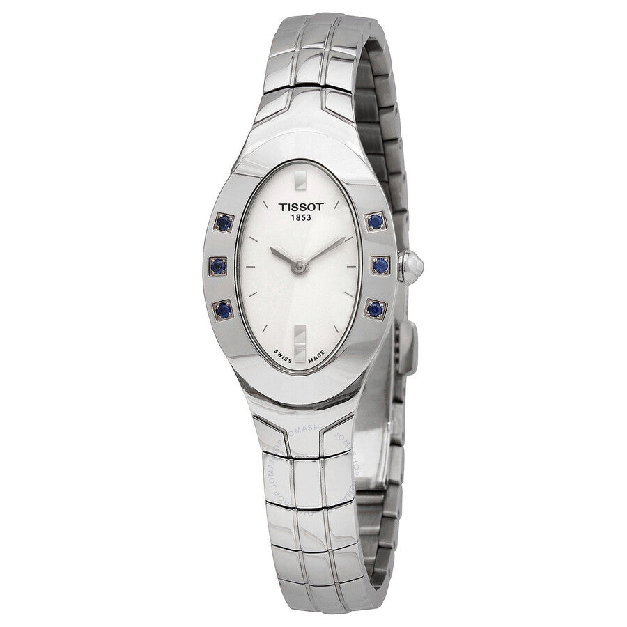 Tissot T-Trend Oval-T Sapphire Steel Ladies Watch T47.1.585.31 - The Watches Men & Co