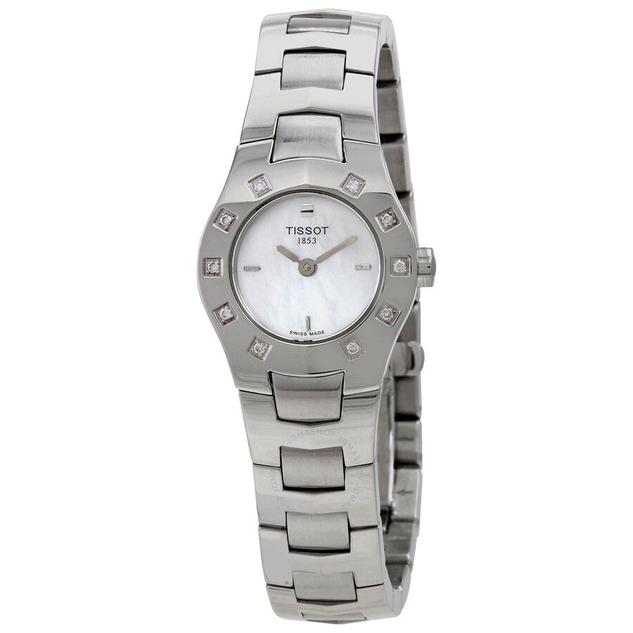 Tissot T-Trend T-Round Diamond Mother of Pearl Dial Ladies Watch T64.1.685.81 - The Watches Men & Co