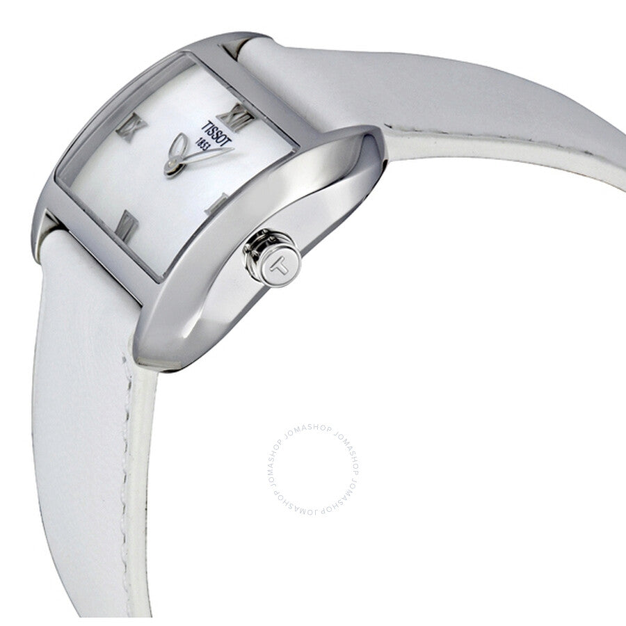 Tissot T-Wave Mother of Pearl Dial and White Leather Strap Ladies Watch T0233091611300 - Watches of America #2