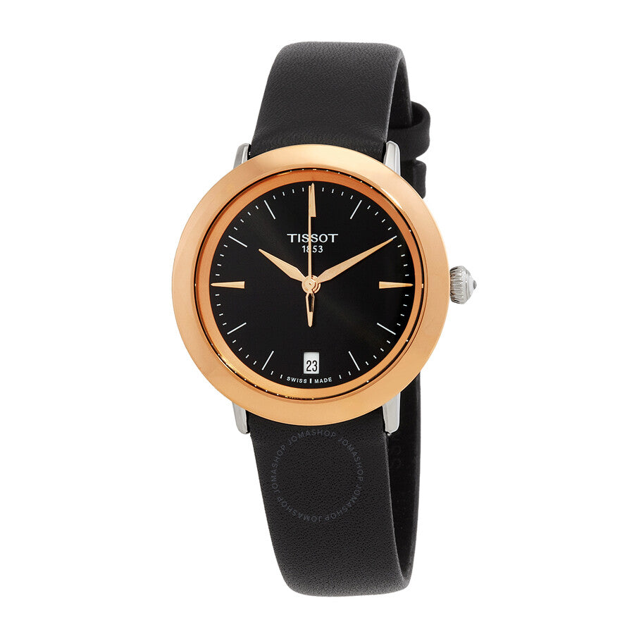 Tissot T-Gold Quartz Black Dial Ladies Watch T929.210.46.051.00 - Watches of America