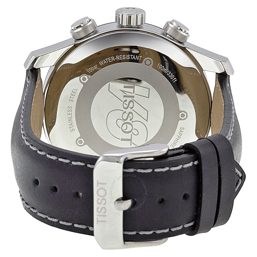 Tissot V8 Chronograph Black Dial Black Leather Men's Watch T0394172605700 - The Watches Men & Co #3