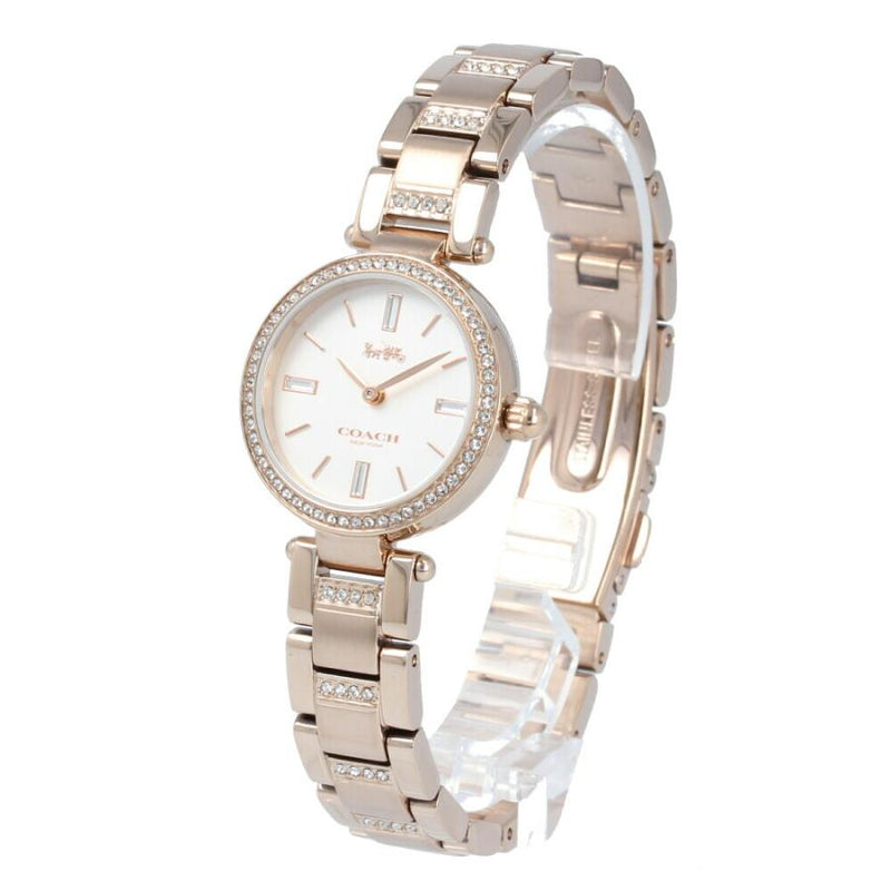 Coach Park - Reloj de cuarzo para mujer, esfera blanca, tono dorado rosa, 14503099