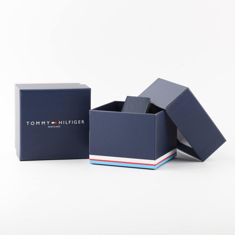 Tommy Hilfiger watch presented in navy gift box with branded packaging