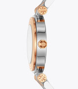 Tory Burch Classic T Watch Two Tone Rose Gold Silver Women's Watch TBW9011
