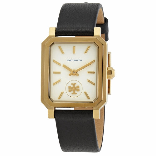 Tory Burch Robinson Gold Black Leather Strap Women's Watch TBW1504
