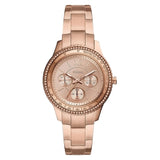 Fossil Stella Reloj cronógrafo de cuarzo con esfera de oro rosa para mujer ES5106