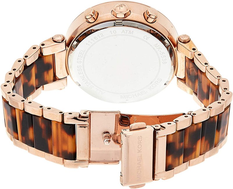 Michael Kors Parker Chronograph Rose Dial Rose Gold Ladies Watch MK5538