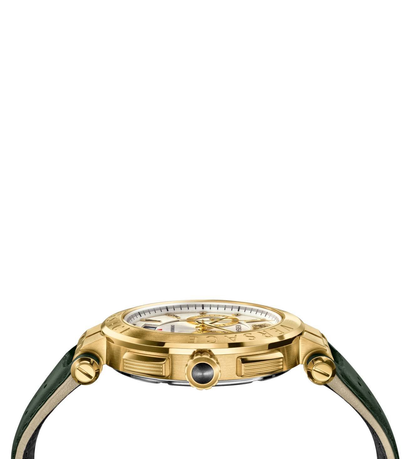 Versace Aion Chronograph Green Leather Strap Men's Watch - VBR020017
