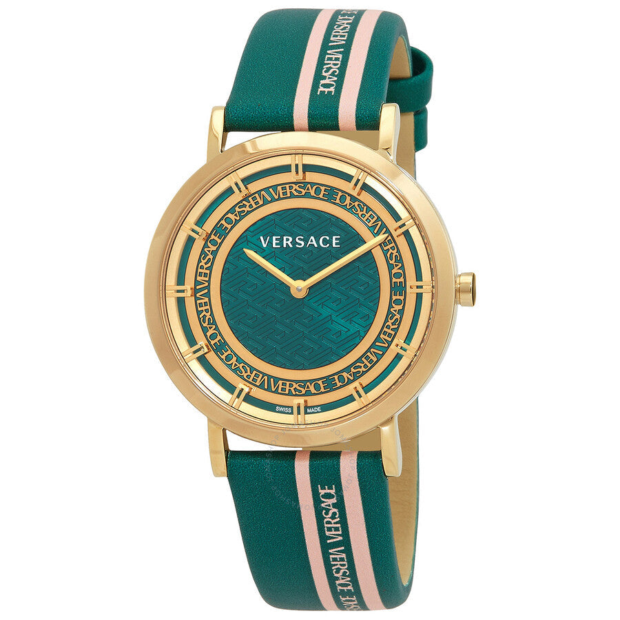 Versace New Generation Quartz Green Dial Ladies Watch VE3M00322 - The Watches Men & Co