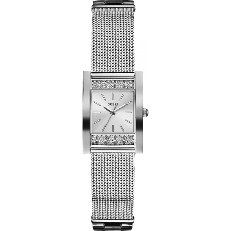 Guess Nouveau Diamante Plata Dial Damas Reloj W0127L1