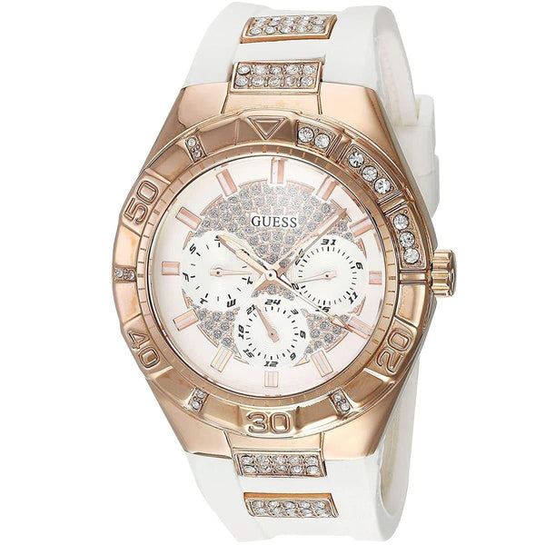 Reloj Guess Luna Oro Rosa Correa Caucho Mujer W0653L4