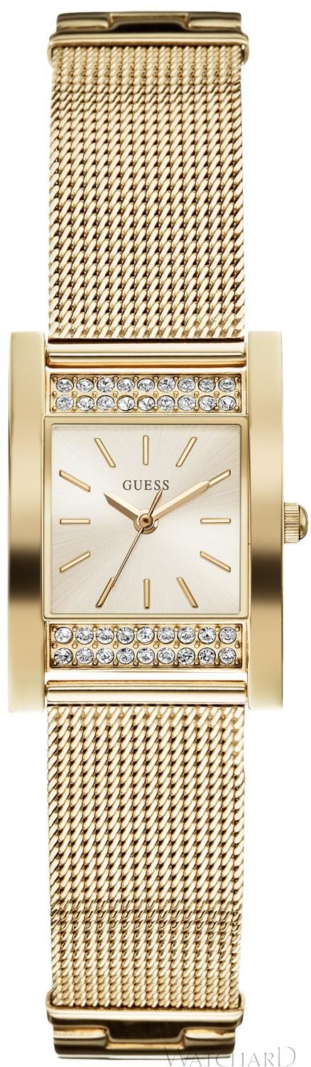 Guess Nouveau Diamante Esfera Dorada Reloj Mujer W0127L2