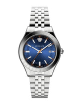 Versace Hellenyium Silver Blue DIal Men's Watch  VEVK00921 - Watches of America