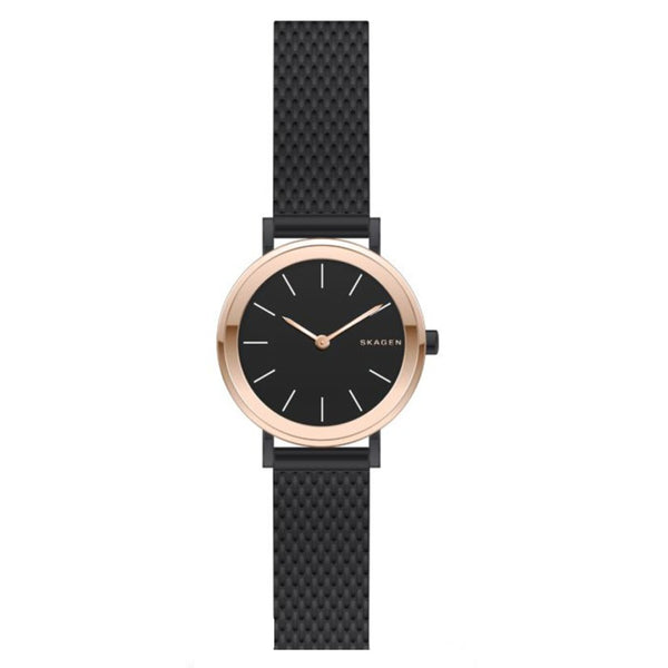 Skagen Hald Black Dial Rose Gold Ladies Watch  SKW2493 - Watches of America