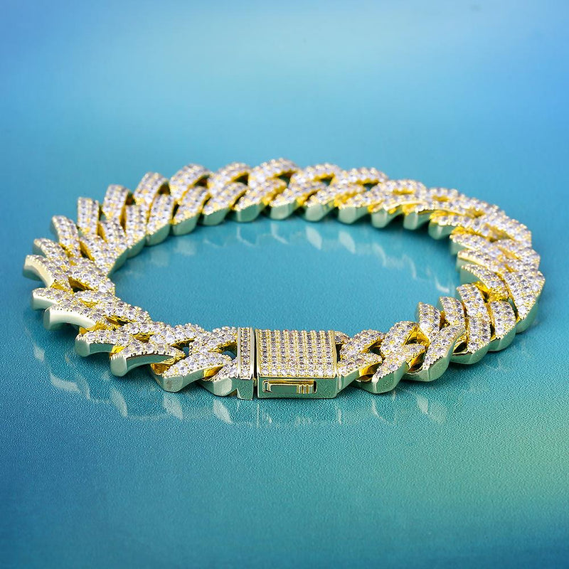 Big Daddy 15mm Chunky Gold Iced Out Diamond Cuban Bracelet