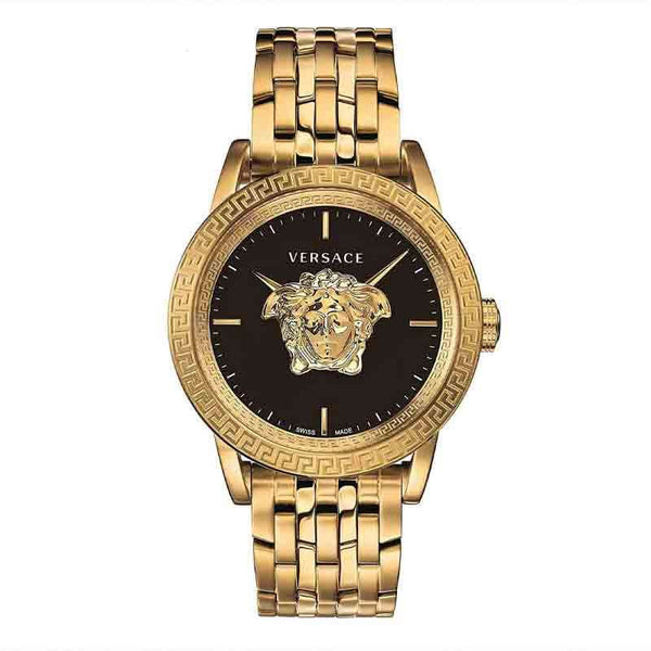 Versace Gold Stainless Steel Black Dial Men's Watch  VERD00818 - Watches of America