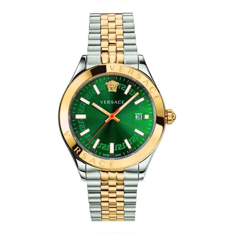 Versace Hellenyium Two-Tone Green Dial Men's Watch  VEVK00620 - Watches of America