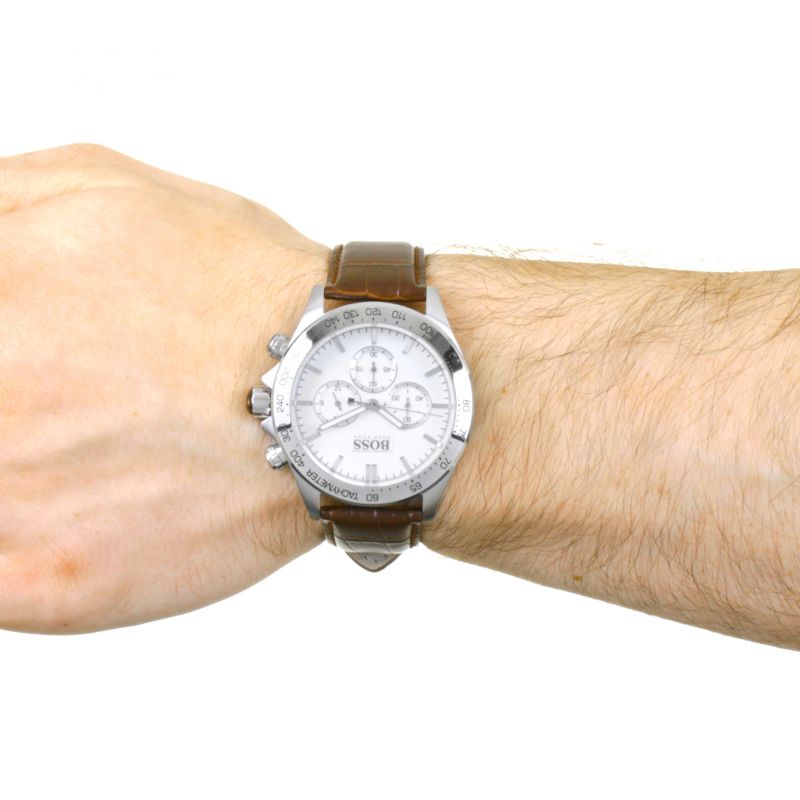 Hugo Boss Ikon Chronograph White Dial Men's Watch 1513175 - Watches of America #5