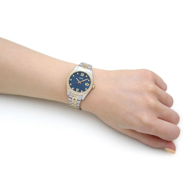 Fossil Scarlette Mini Reloj de cuarzo con esfera azul para mujer ES4899