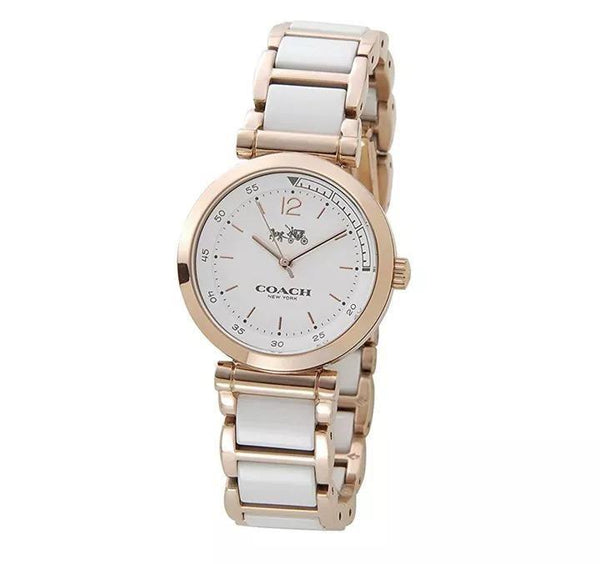 Coach Sport Rose Gold White Ceramic Women's Watch  14502463 - Watches of America