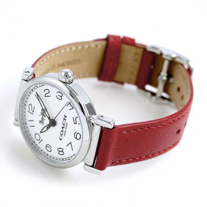 Coach Madison Red Leather Strap Women's Watch 14502407 - Watches of America #2