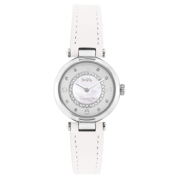 Coach Cary White Leather Strap Women's Watch  14503893 - Watches of America