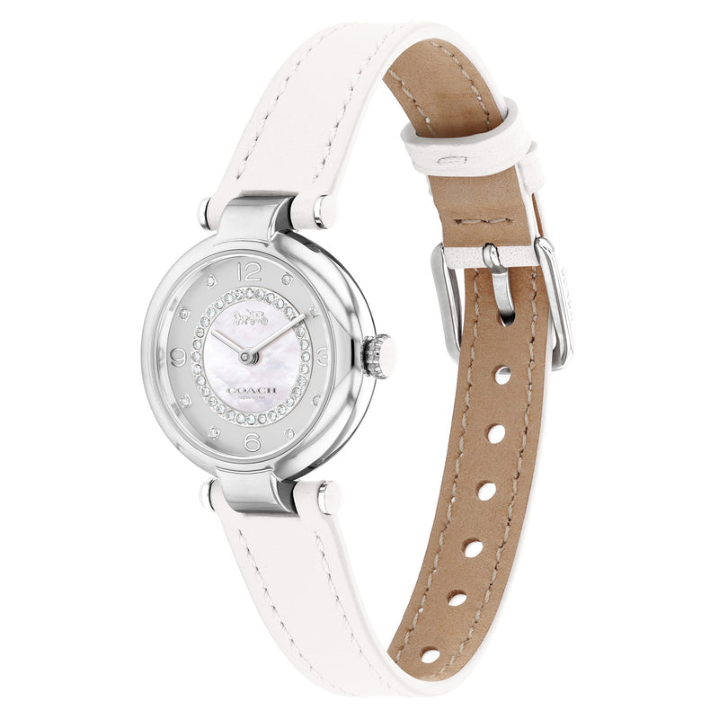 Coach Cary White Leather Strap Women's Watch 14503893 - Watches of America #2