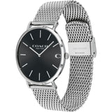 Coach Charles Silver Mesh Bracelet Black Dial Men's Watch 14602144 - Watches of America #2