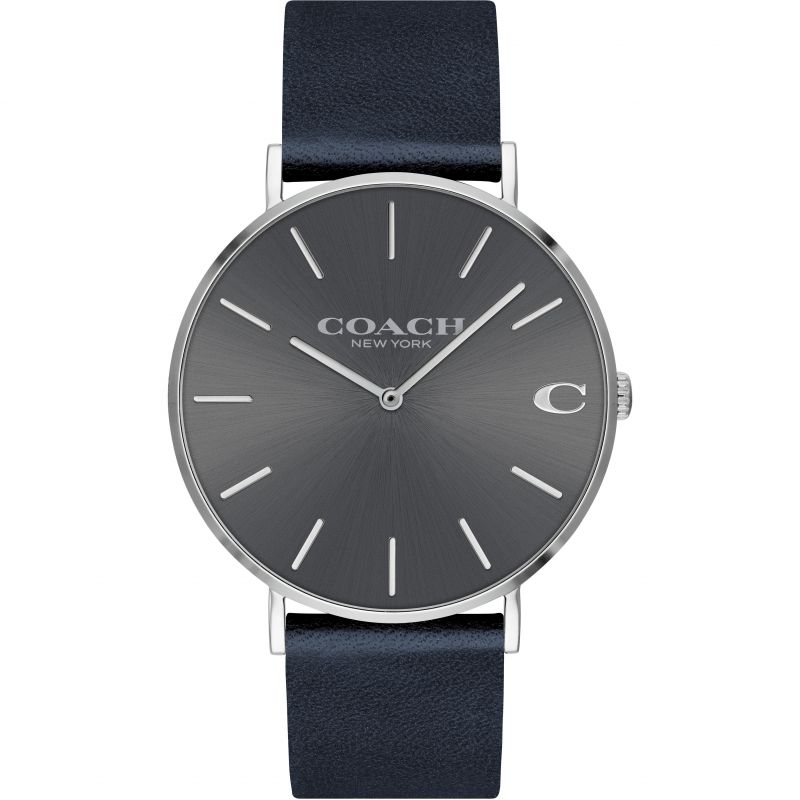 Coach Charles Navy Strap Grey Dial Men's Watch  14602150 - Watches of America