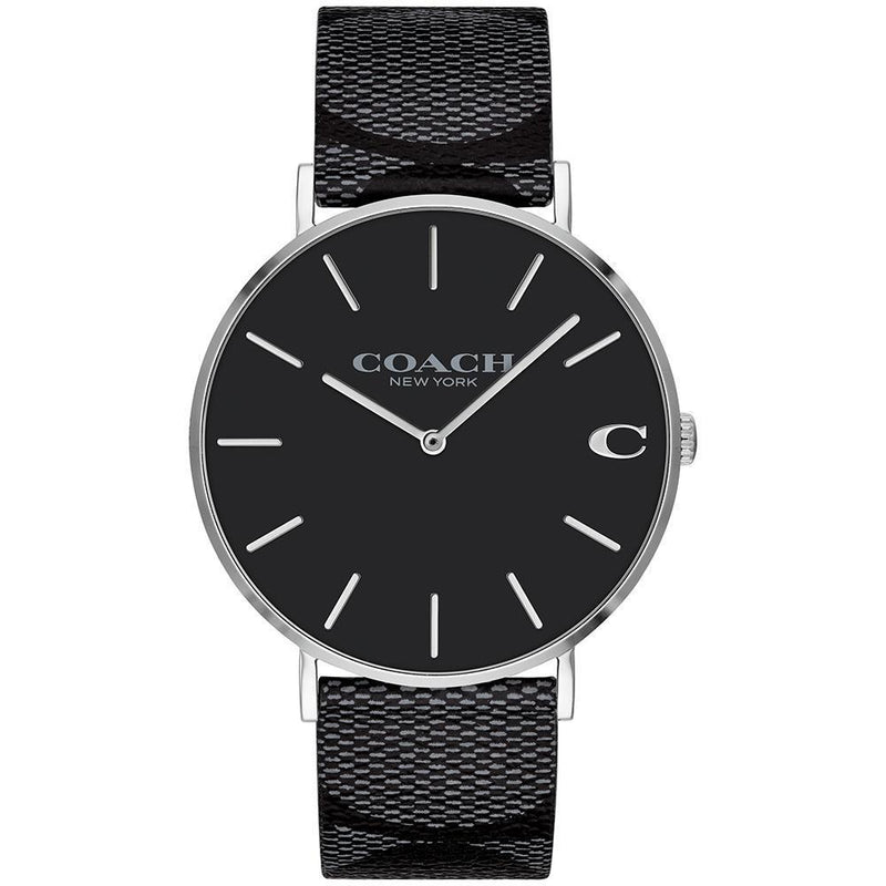 Coach Charles Casual Black Leather Men's Watch  14602157 - Watches of America