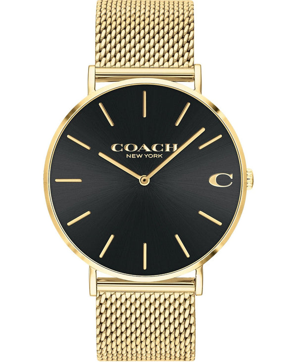 Coach Charles Gold-Tone Mesh Bracelet Men's Watch  14602440 - Watches of America