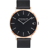 Coach Black Dial Ionic Plated Black Steel Men's Watch  14602470 - Watches of America