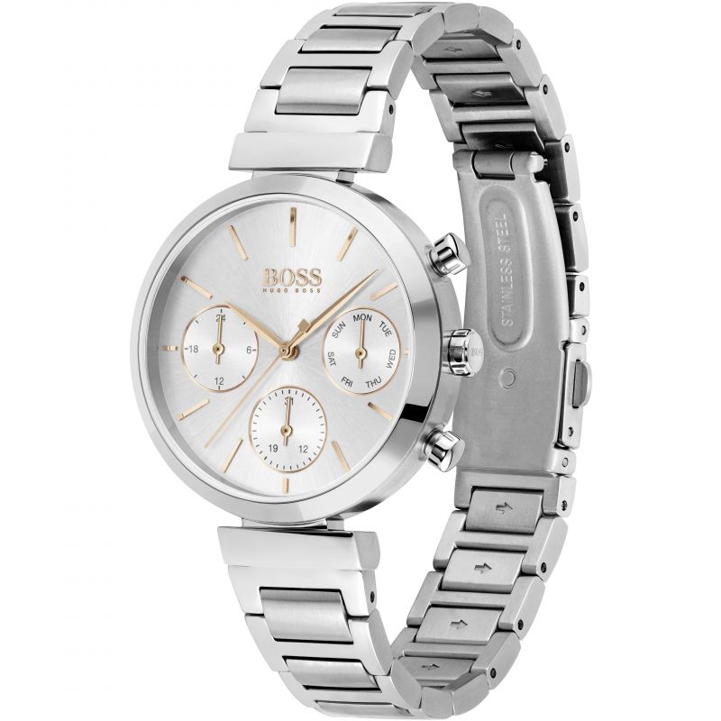 Hugo Boss Flawless Chronograph Silver Women's Watch 1502530 - Watches of America #2