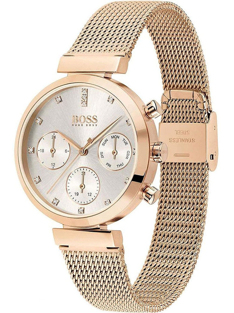 Hugo Boss Flawless Rose Gold Mesh Women's Watch 1502553 - Watches of America #2