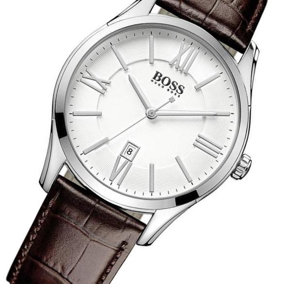 Hugo Boss Ambassador White Dial Leather Strap Men's Watch 1513021 - Watches of America #3