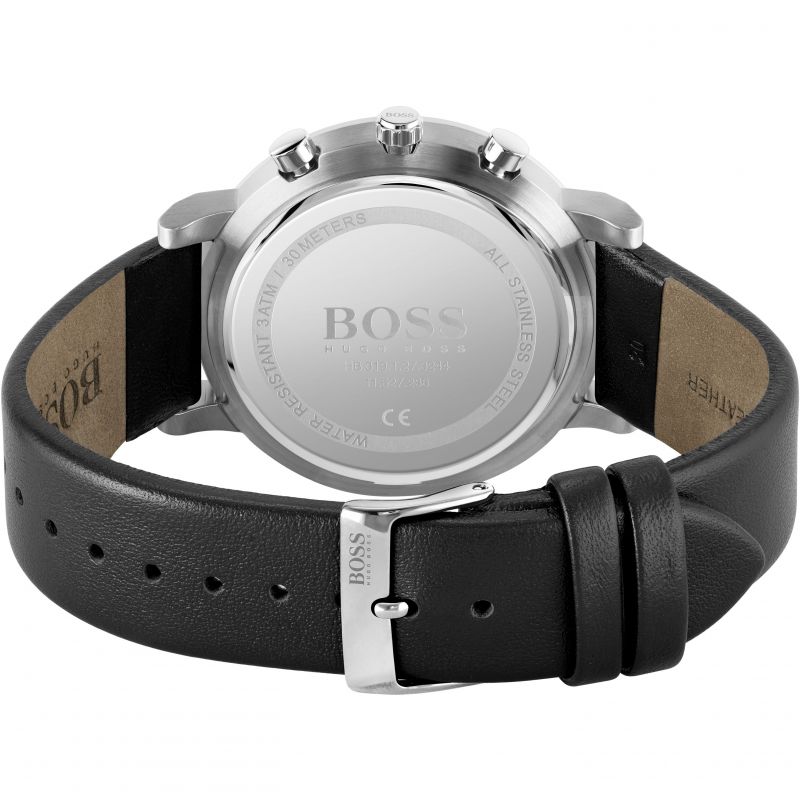Hugo Boss Integrity Black Leather Men's Watch 1513777 - Watches of America #4