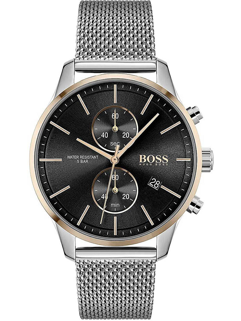 Hugo Boss Associate Silver Mesh Men's Watch  1513805 - Watches of America