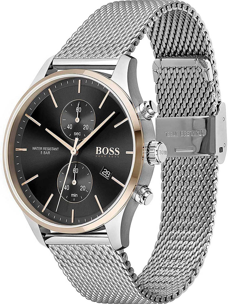 Hugo Boss Associate Silver Mesh Men's Watch 1513805 - Watches of America #2