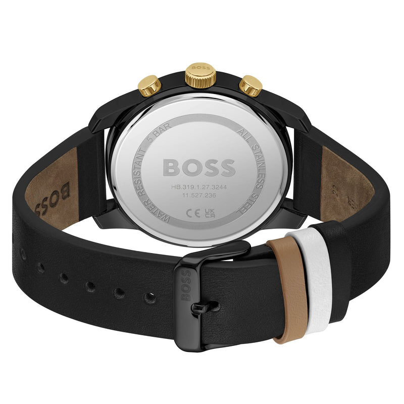 Hugo Boss Trace Chronograph Leather Men's Watch 1514003 - Watches of America #3