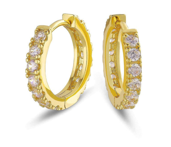 Aretes tipo argolla de oro con diamantes Big Daddy