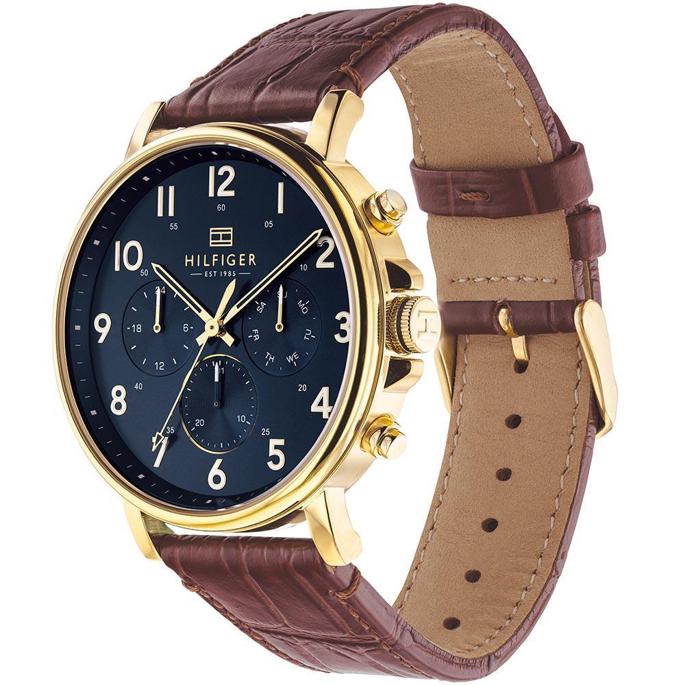 Watch Watches Men\'s of Multi-function Brown Tommy Hilfiger America 1710380 – Leather